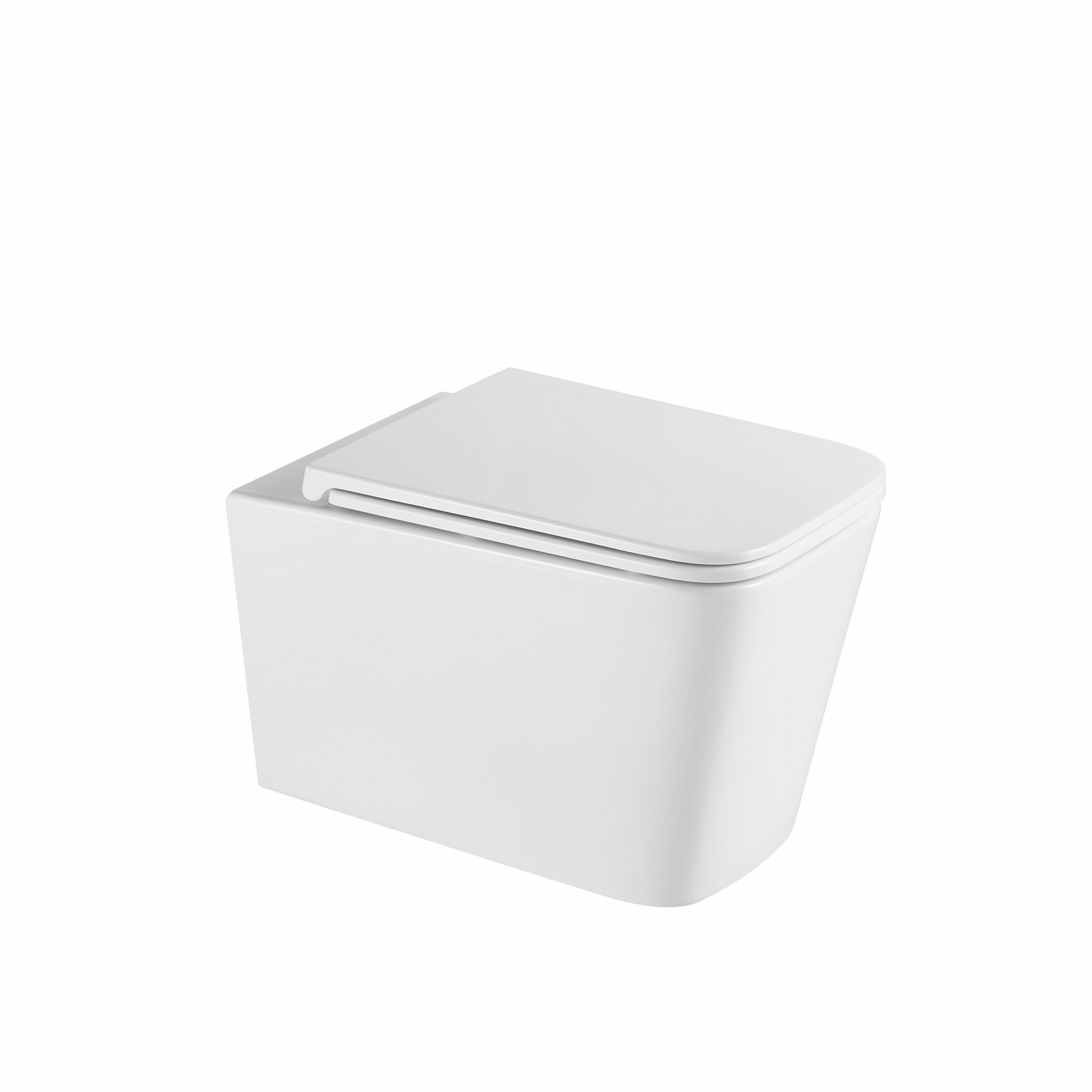 Унитаз подвесной Grossman GR-4441SQ (530х360х365) безободковый белый с тонкой крышкой микролифт смыв торнадо