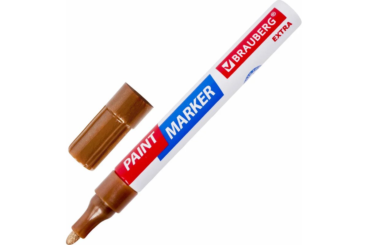 BRAUBERG маркер-краска лаковый EXTRA 4 мм медный, улучшенная нитро-основа 151988