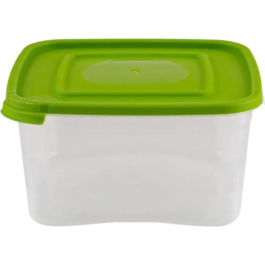 Контейнер «Каскад Квадро» 18 л герметичный прозрачный корпус + зеленая крышка