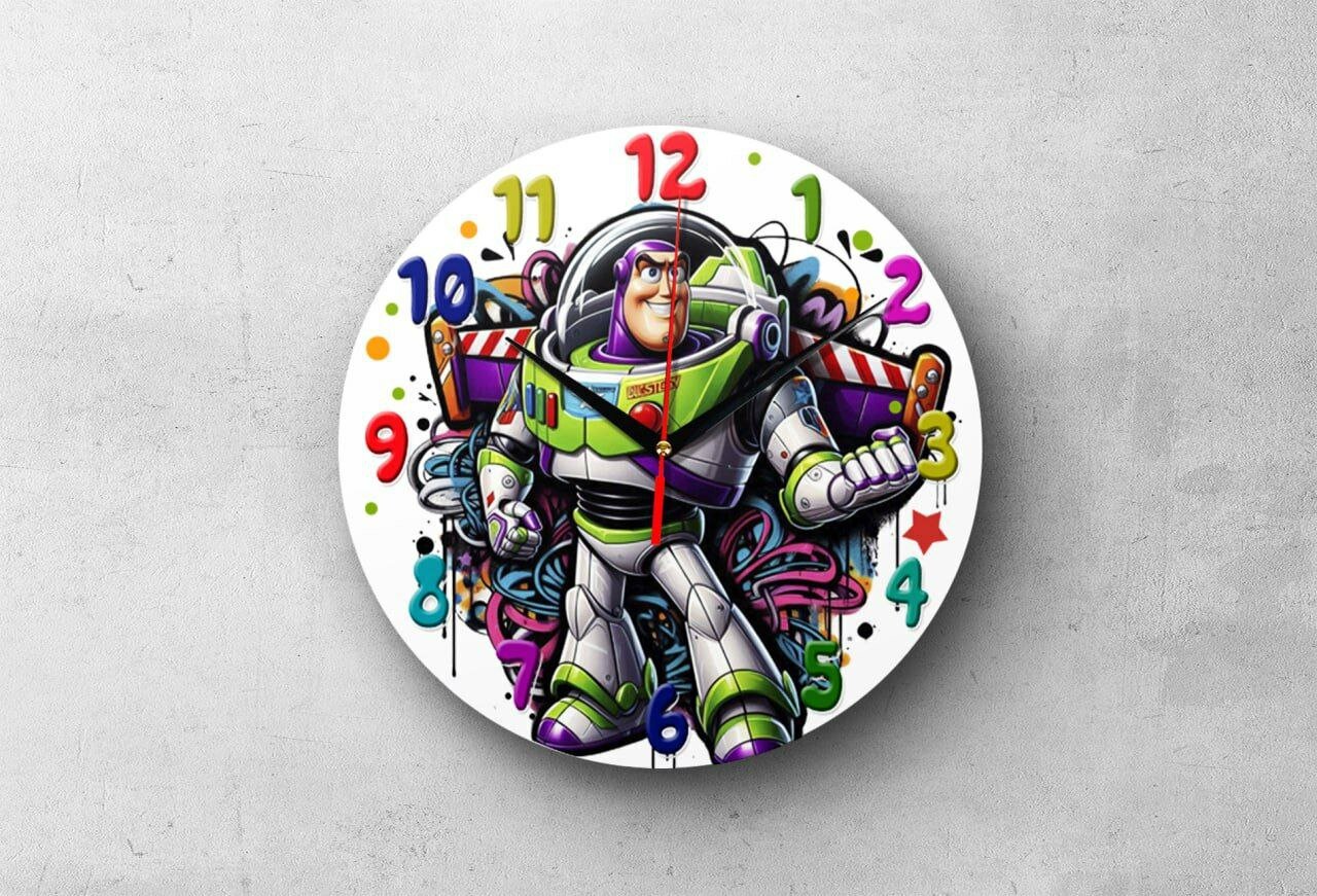 Детские настенные часы с яркими принтами Часы с персонажами мультфильмов и игр