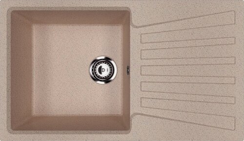 Изображение товара Мойка кухонная Ulgran U-703 -302 прямоугольная, 83x48, мойка для кухни, с крылом, бежевая, матовая