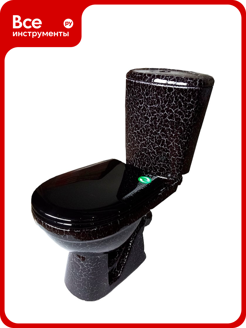 Унитаз компакт Rosa Комфорт чёрный кракелюр Вн УнЧ12