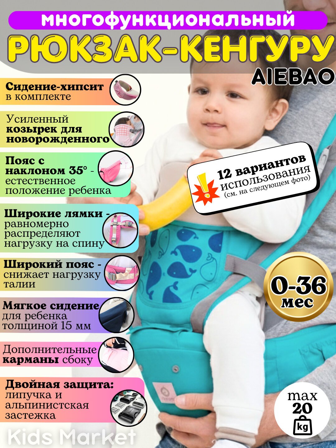 Кенгуру сумка, рюкзак для мамы, хипсит сумка, переноска для детей