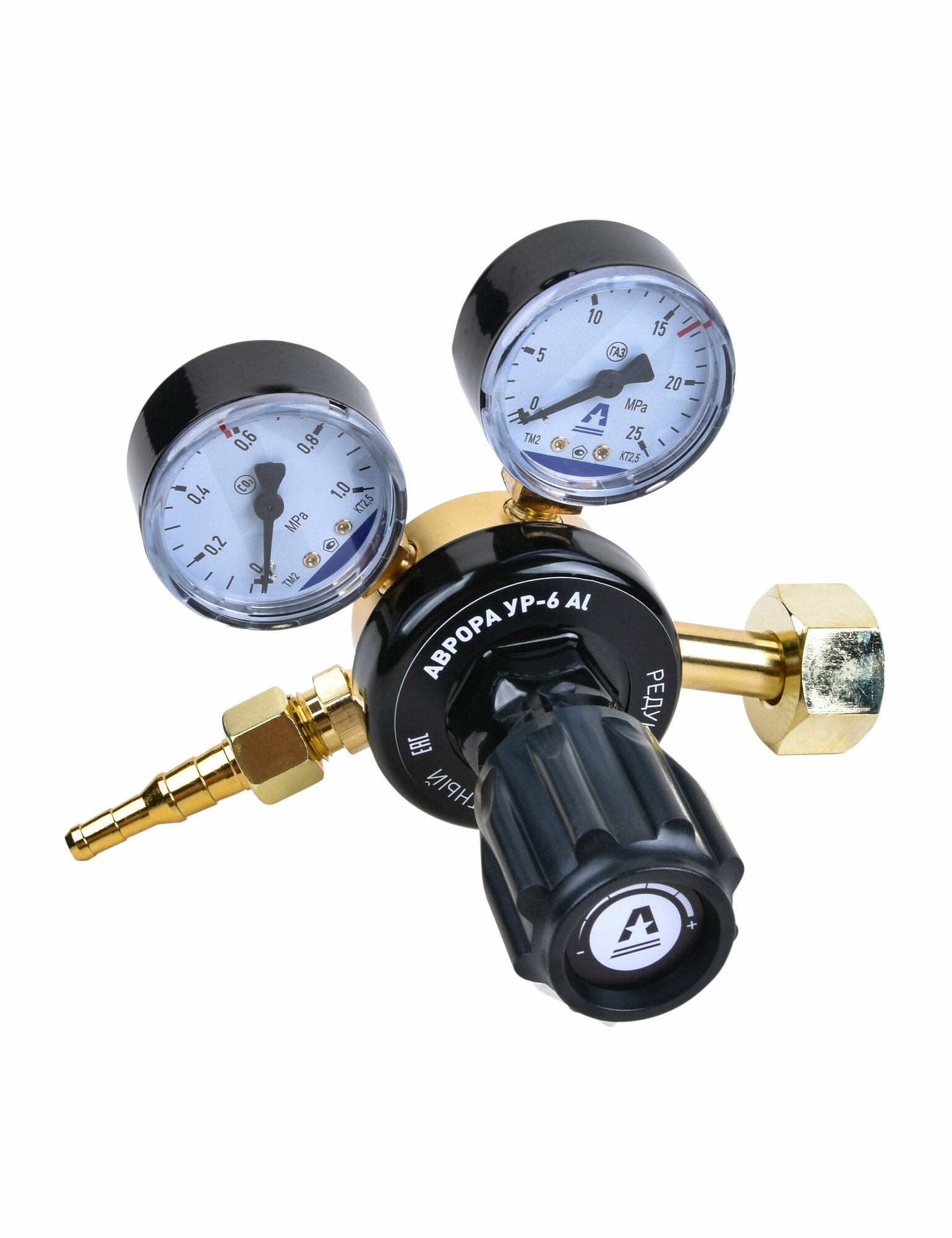 Редуктор аврора УР-6, для углекислоты, одноступенчатый, алюминий — фото 1