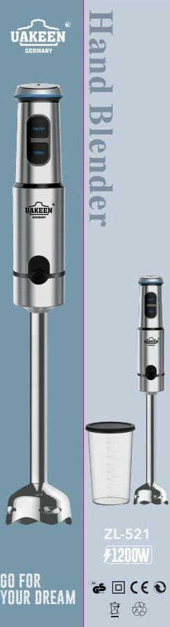 Погружной блендер "UAKEEN" ZL-521, мощность 1200 Вт, металлический корпус