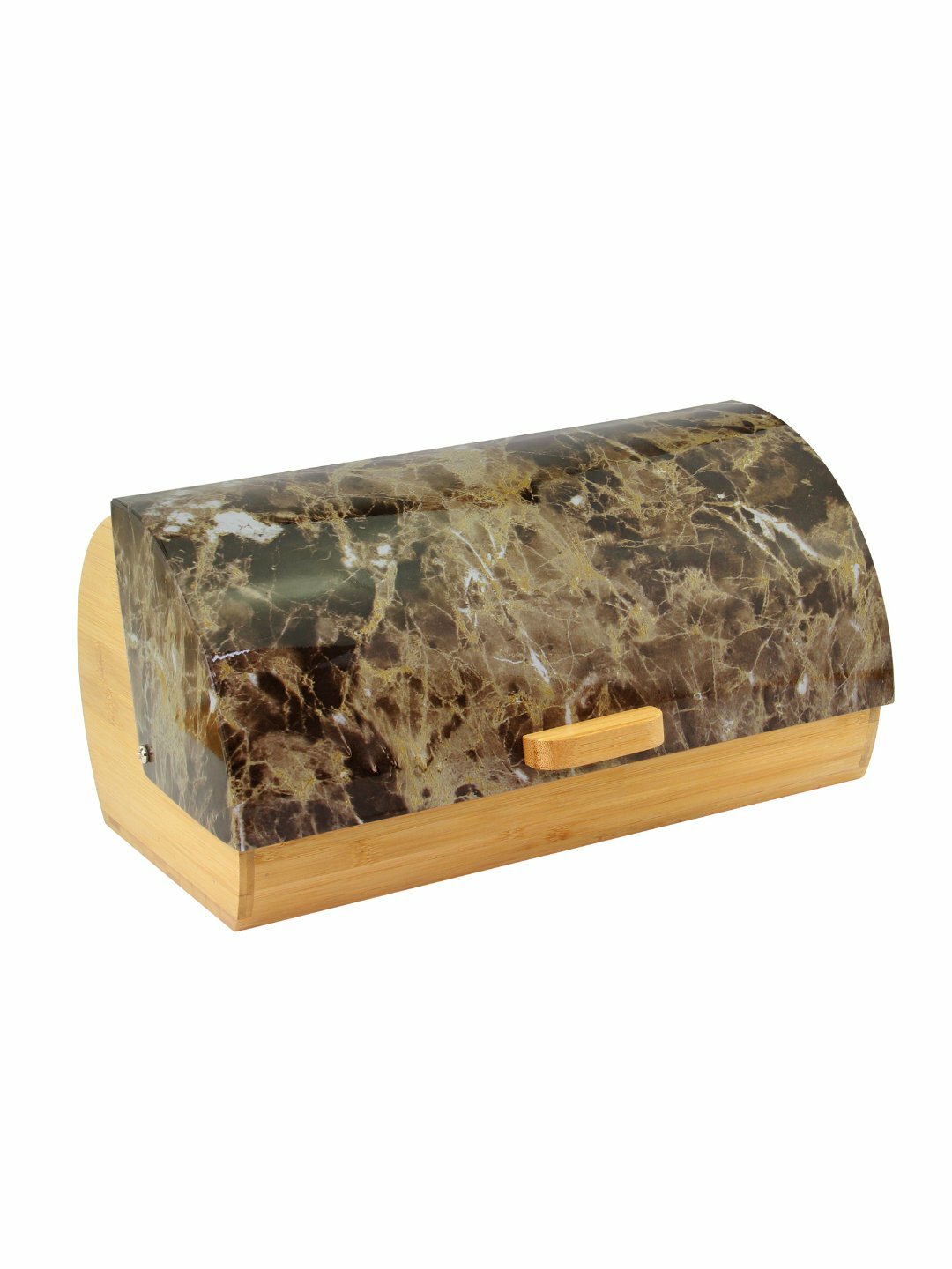 Haus Roland хлебница с бамбуковым основанием, мраморный дизайн, 3 цвета - Бронзовый
