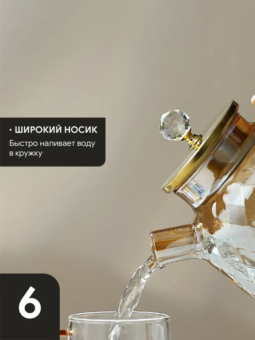 Чайник TEA & POT L1000-Amber 1000мл 1шт 1х36 — фото 1