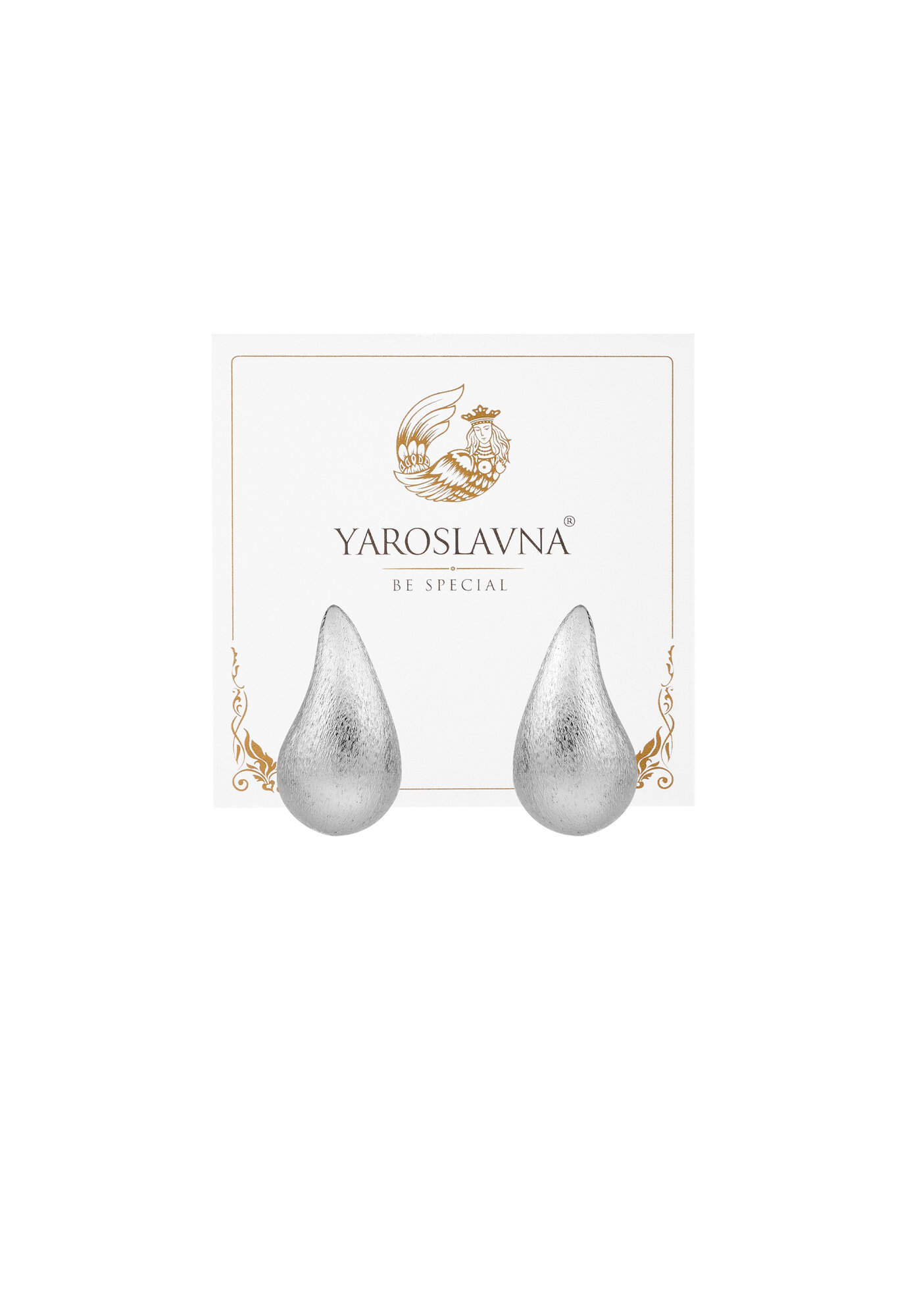 Серьги YAROSLAVNA, размер 40 мм, серебристый — фото 1