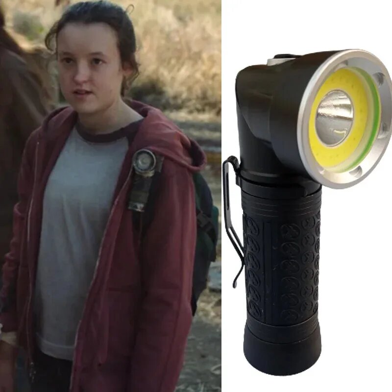 Фонарик The Last Of Us Ellie 90 IL757HV5 градусов с поворотной головкой, зажим для рюкзака, магнитный прямоугольный пожарный Joel