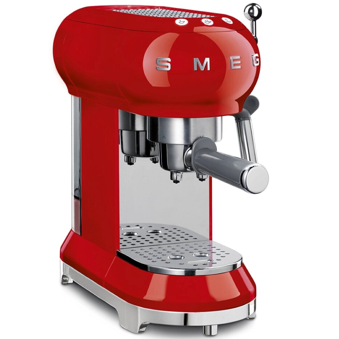 Кофемашина Smeg ECF01RDEU с индикацией ручная очистка ретро-стиль