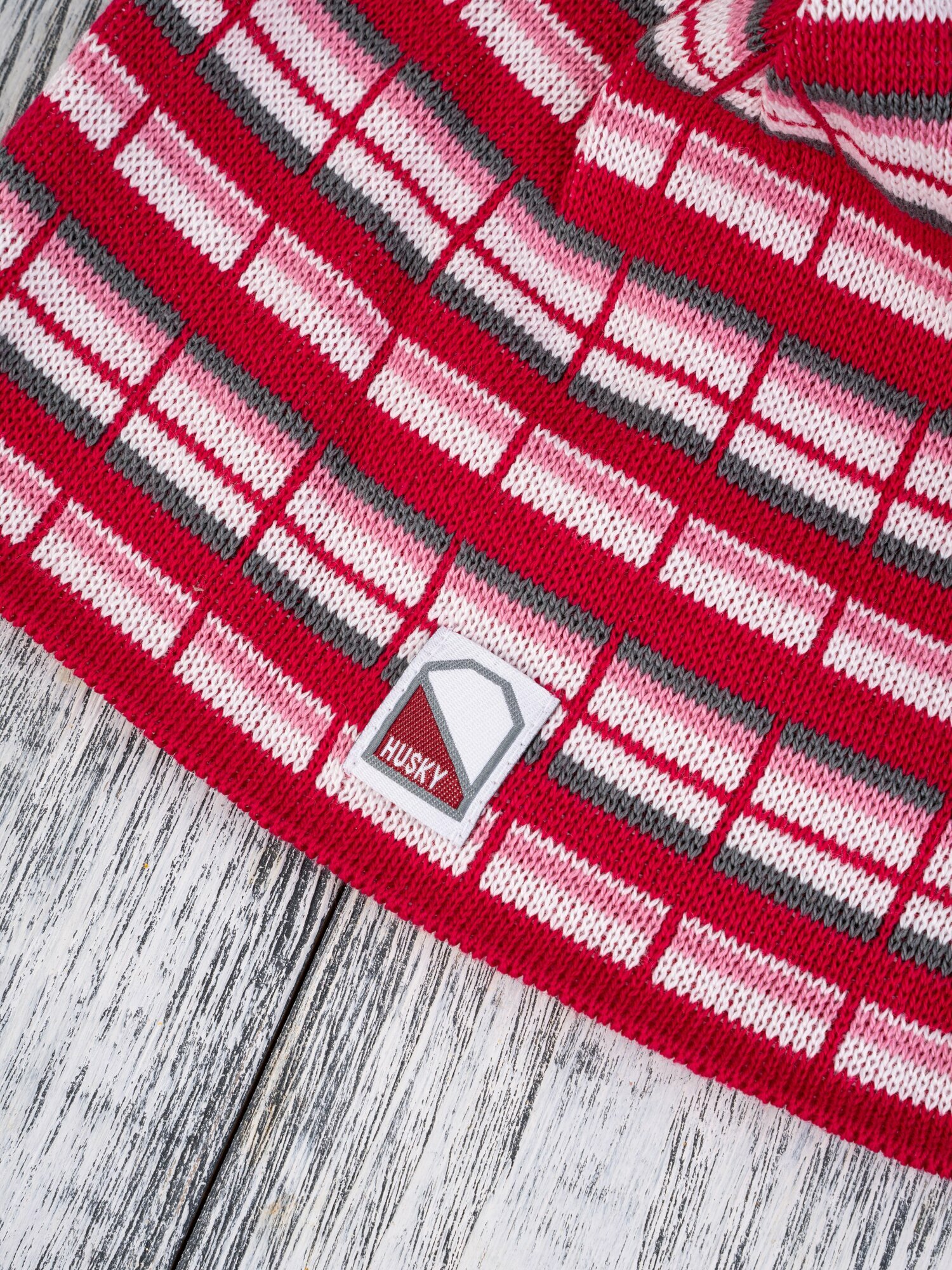 Шапка-бини Husky Осень-зима 2024 для детей, размер 54-56, разноцветный — фото 1