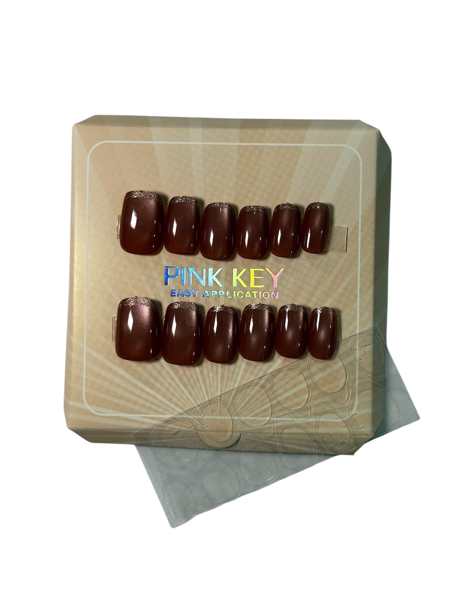 Накладные ногти Qizlar uchun, ABS-пластик, натуральные типсы, клей в комплекте, 12 штук — фото 1