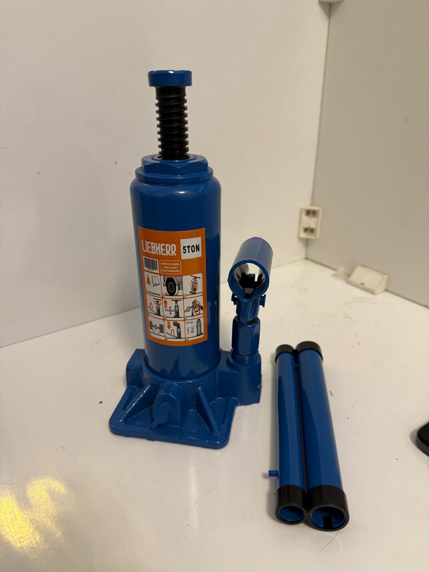 Гидравлический домкрат 5 тонн, высота подъёма: 380  мм, Материал: прочная стальная конструкция — фото 1