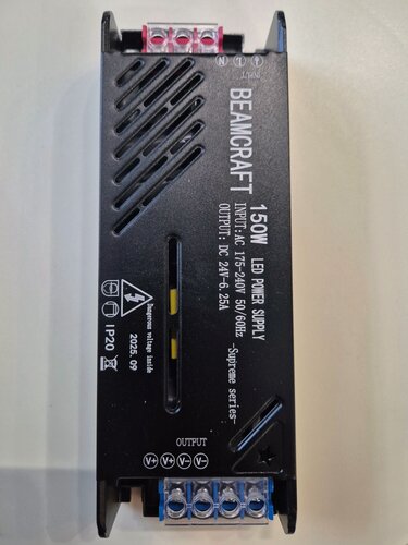 Изображение товара Блок питания 24V 150W BeamCraft, металлический корпус, IP20, черный