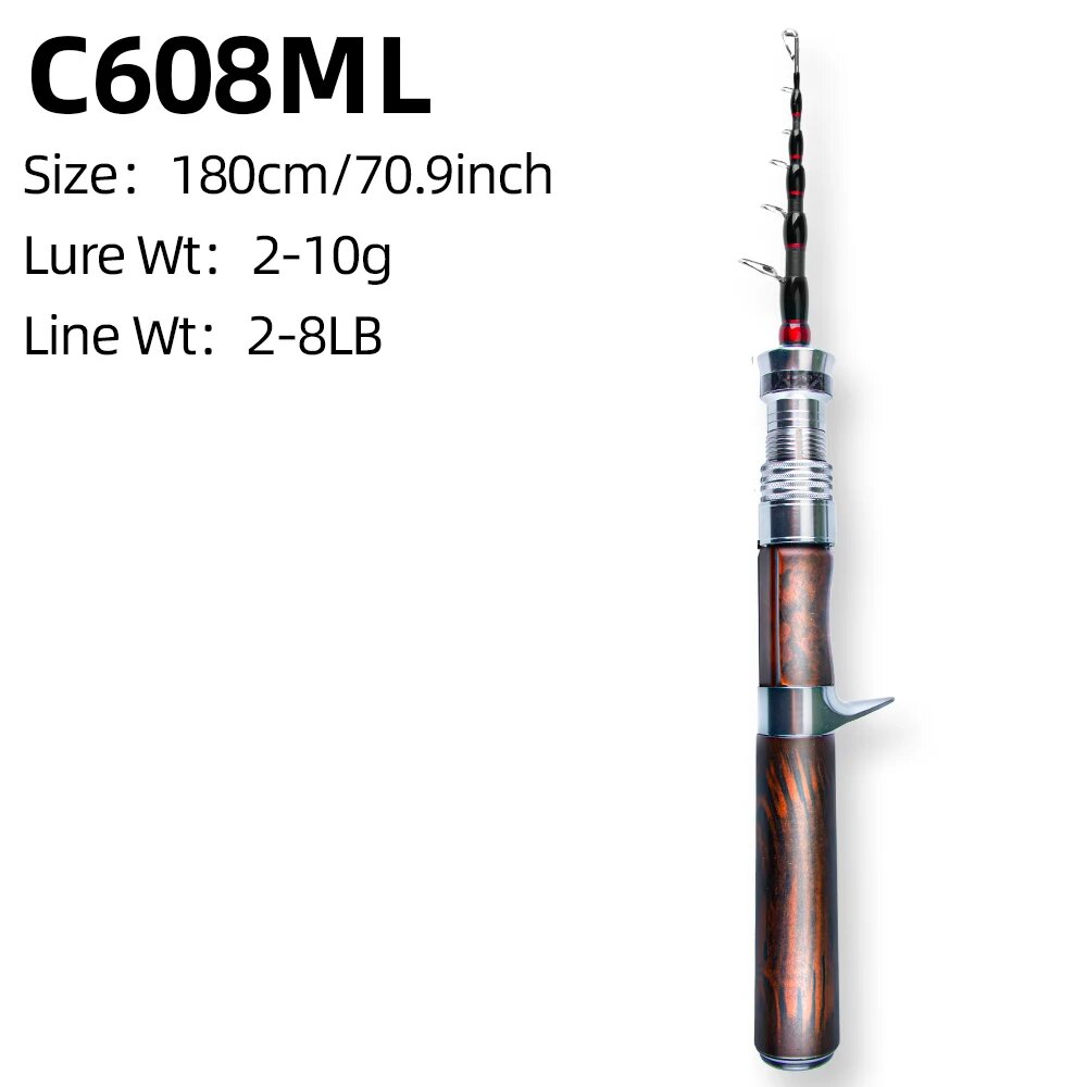 Удочка телескопическая для путешествий FISHINGFANS MQC 5' 6' L ML с рукояткой Cypress, легкая, для небольших приманок, для ловли форели и окуня
