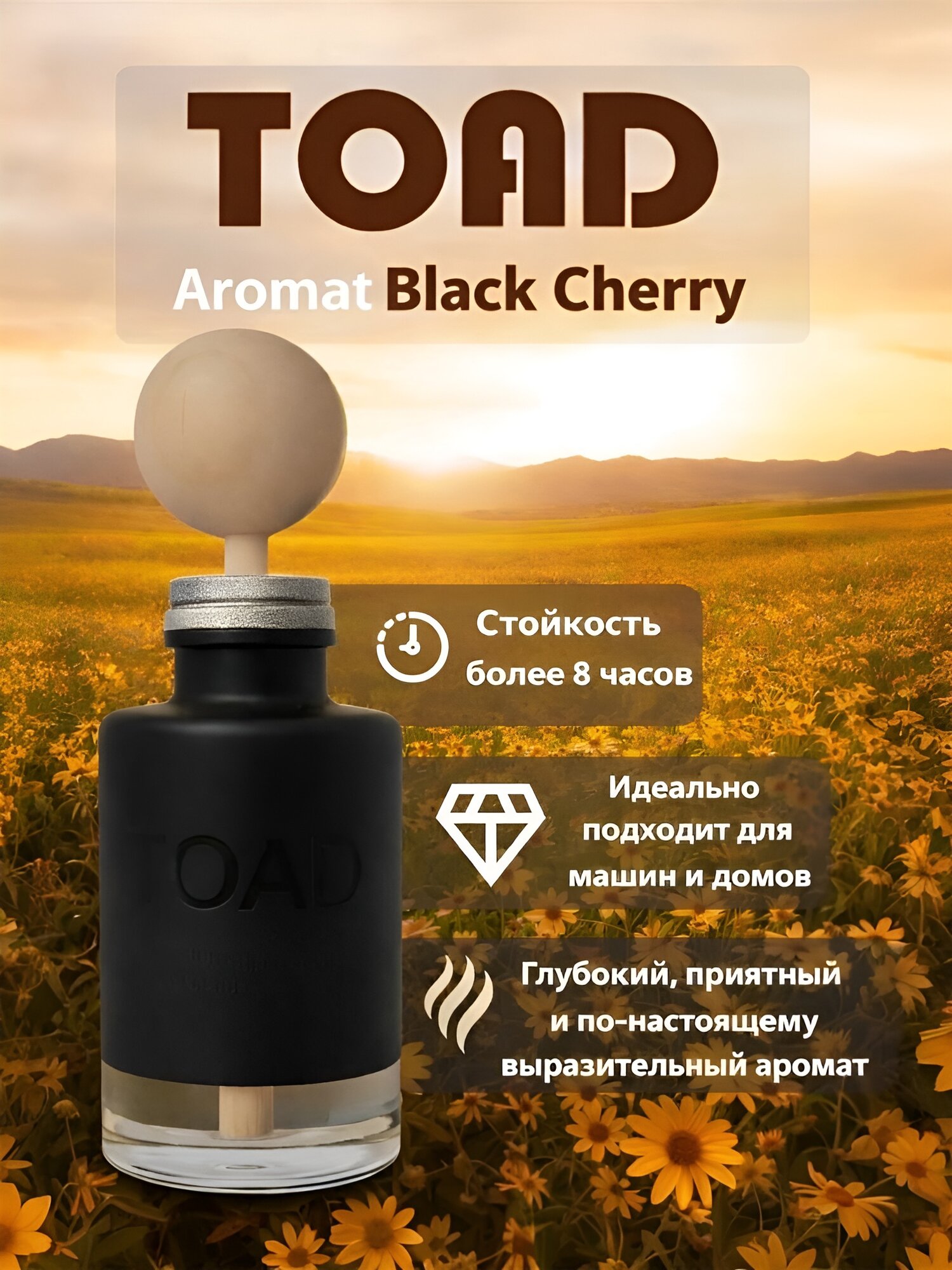 Ароматизатор Toad 13  мл, для машины и дома, освежитель воздуха, аромат Black Cherry — фото 1