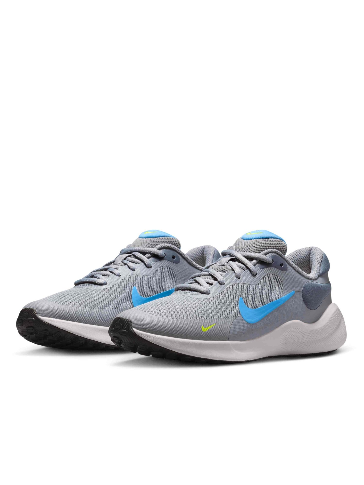 Кроссовки NIKE Revolution 7, размер 6.5Y US, серый/голубой — фото 1
