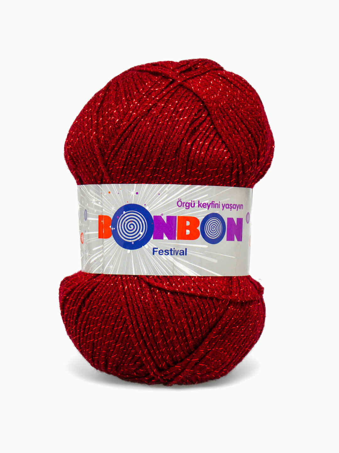 Нити для вязания "BonBon Festival", акрил 100%, с люрексом, 300м