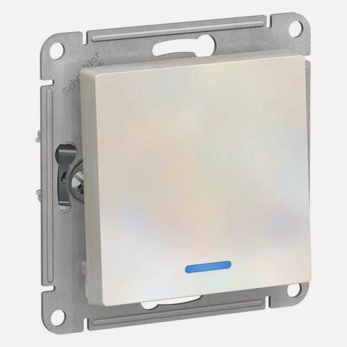 Изображение товара Выключатель 1-кл. СП AtlasDesign 10А IP20 (сх. 1а) 10AX с подсветкой механизм жемчуж. SchE ATN000413