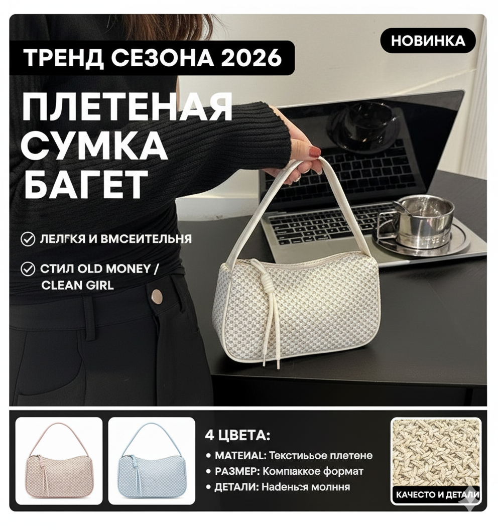 Сумка багет