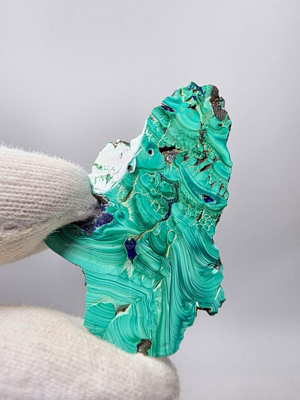 Малахит (полированный) 46 мм, 14 г, Россия, Западная Сибирь — фото 1