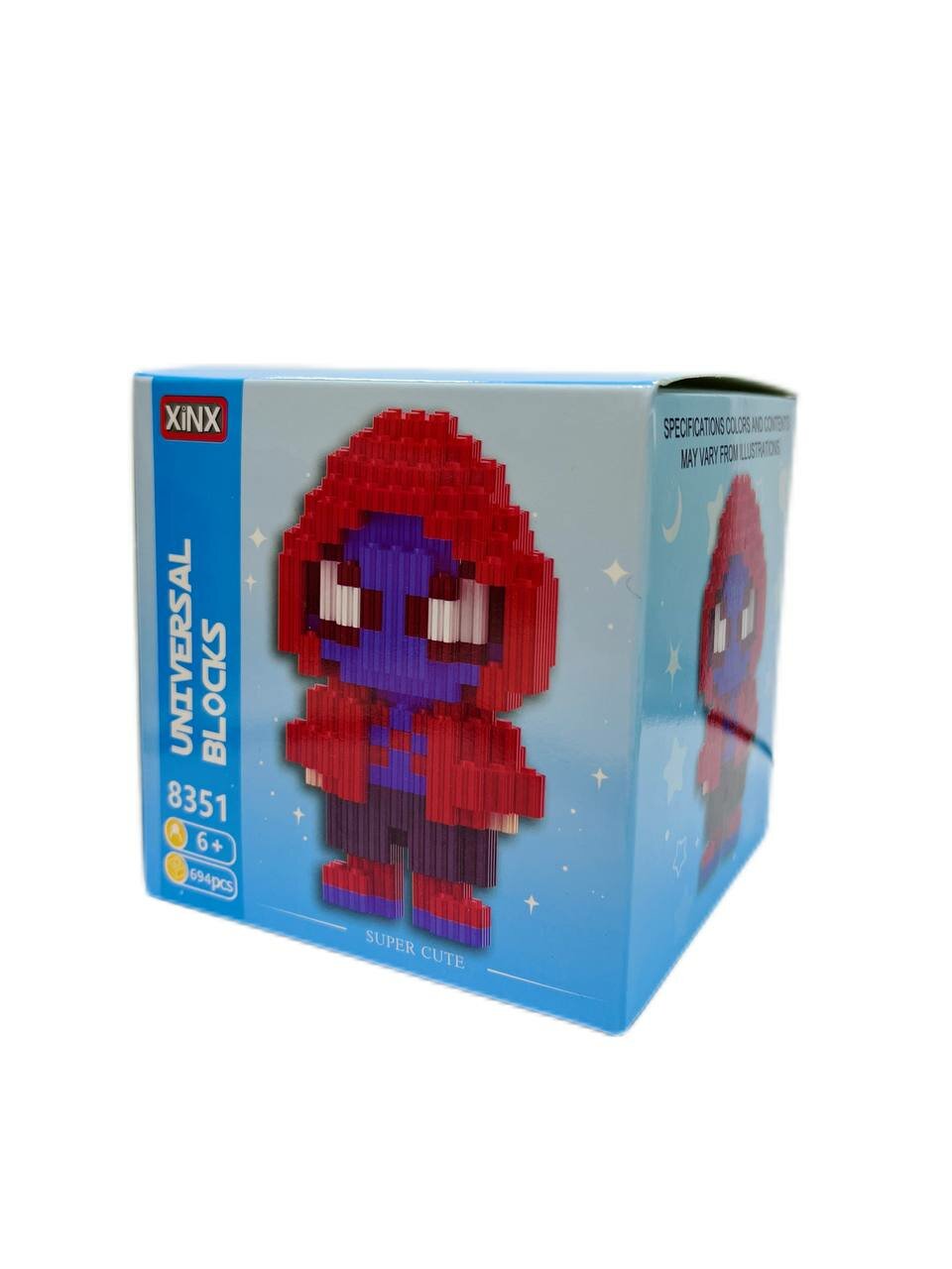 Конструктор с эффектом 3D "Человек паук в капюшоне", 694 деталей