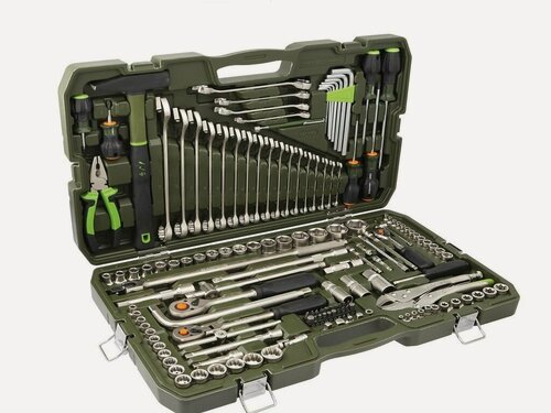 Изображение товара Набор головок 1/4", 3/8", 1/2" с инструментом, 147 предметов, Дело Техники, 620847, кейс.