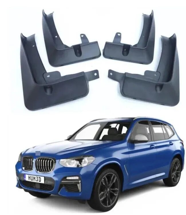 Комплект брызговиков BMW X3 G01 для авто в М-пакете (арт. 25036), 1 шт, черные