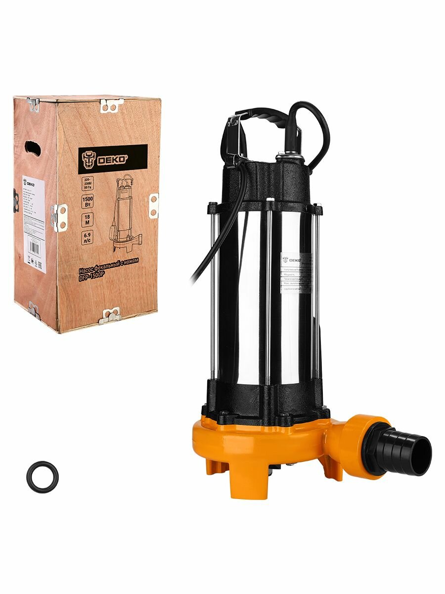 Насос фекальный с ножом DEKO DFP-1500P, дренажный, 1500 Вт, погружной