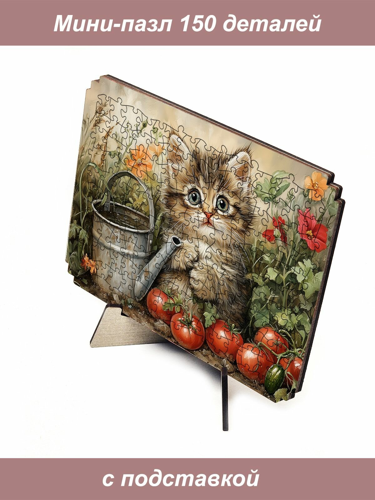 Пазл Алма мини 150 деталей. Котенок в огороде