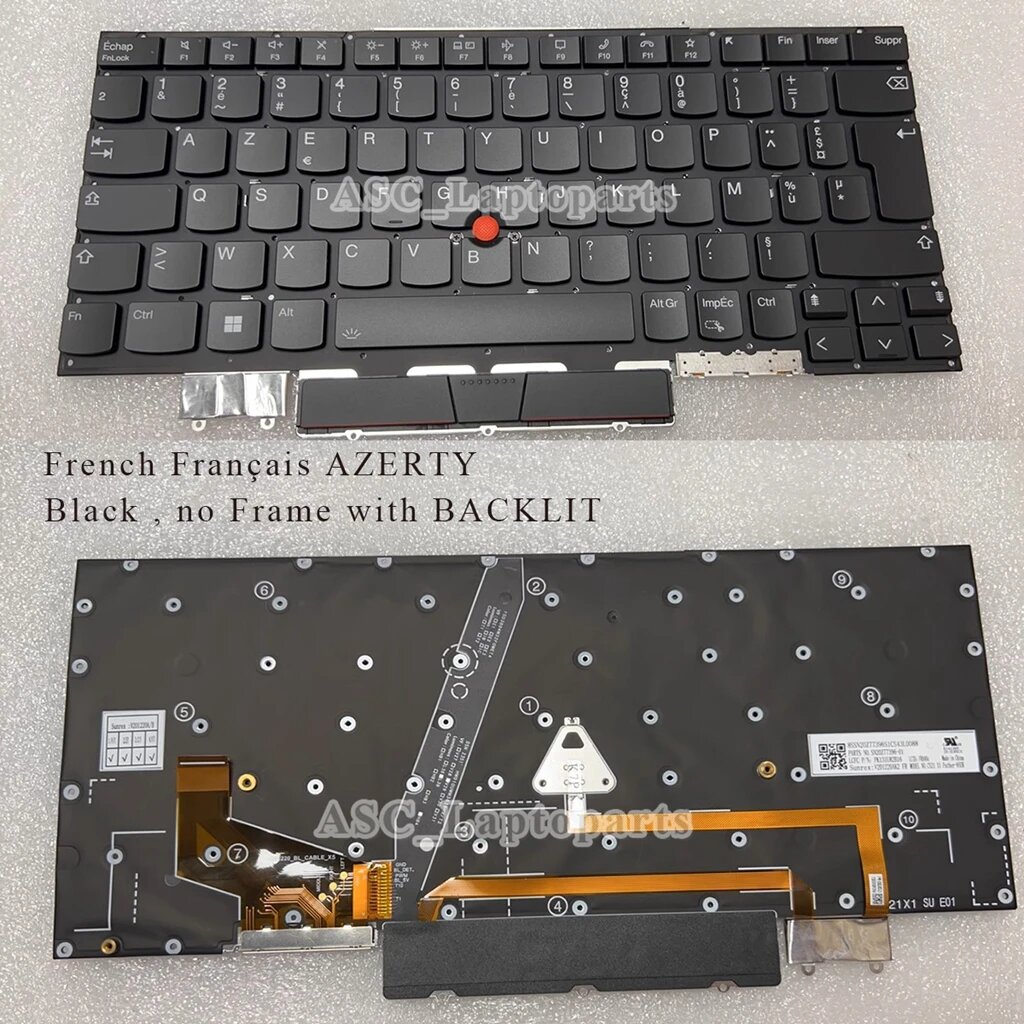 Клавиатура Lenovo Thinkpad X1 Carbon 9 French BACKLIT черная