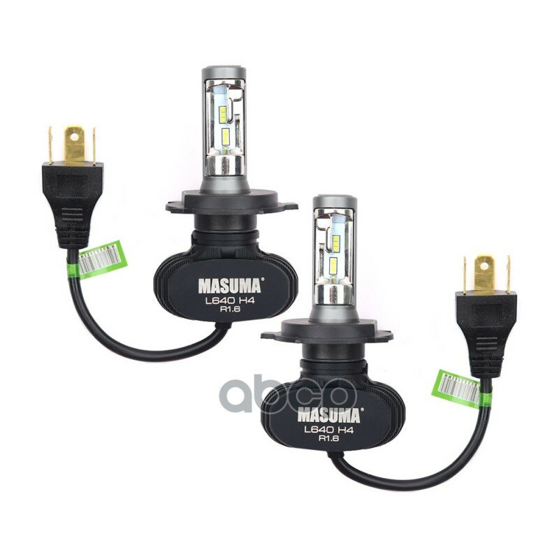 Лампа светодиодная H4 P43t 12V 18W S1 6000k, к-кт Masuma арт. L640