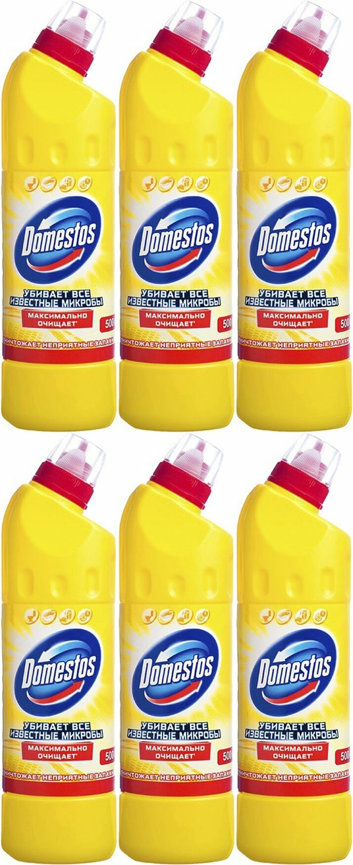 Чистящее средство Domestos Лимонная свежесть универсальное, комплект: 6 упаковок по 500 мл