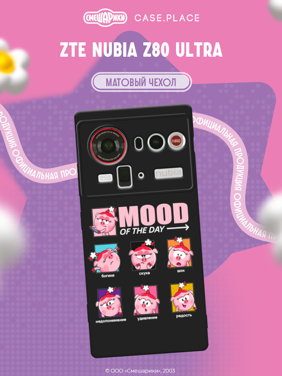 Чехол на ZTE Nubia Z80 Ultra / ЗТЕ Нубиа Z80 Ультра с принтом Смешарики. Состояние Нюши 1