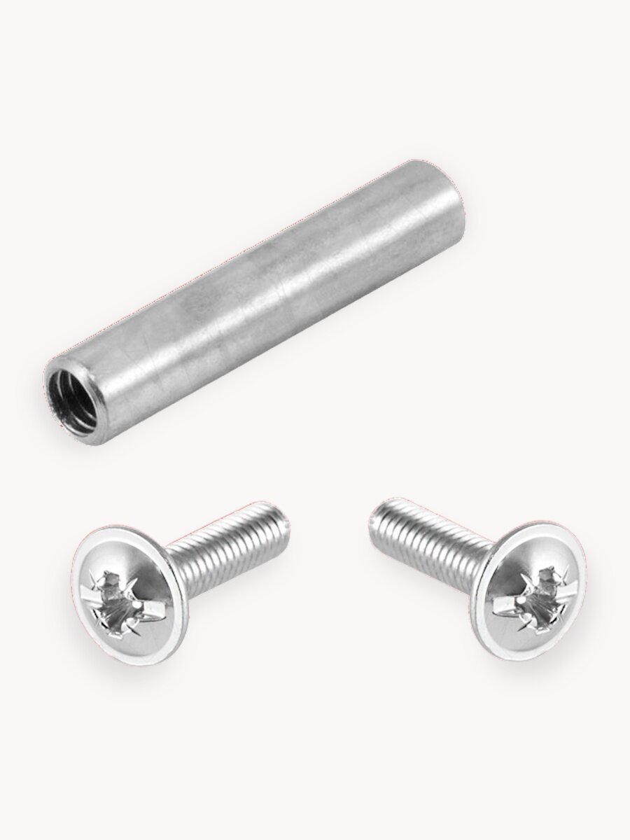 Межсекционная стяжка, цилиндр с внутренней резьбой М4Х15 + винты "папа" M4X15, 8 комп.