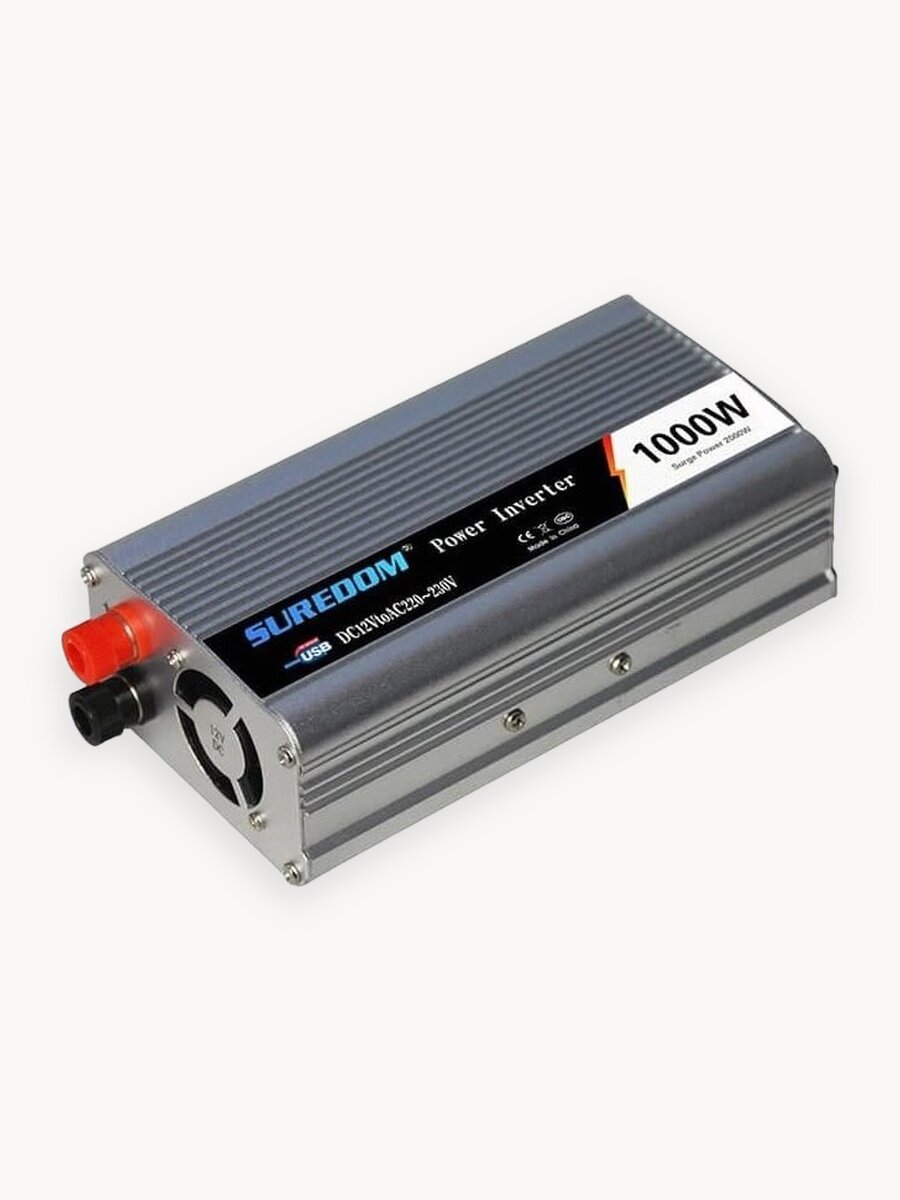 Автомобильный инвертор SUREDOM YSCZ-1000W (преобразователь DC-AC), 12В-220В, 1000 Вт, модифицированный синус