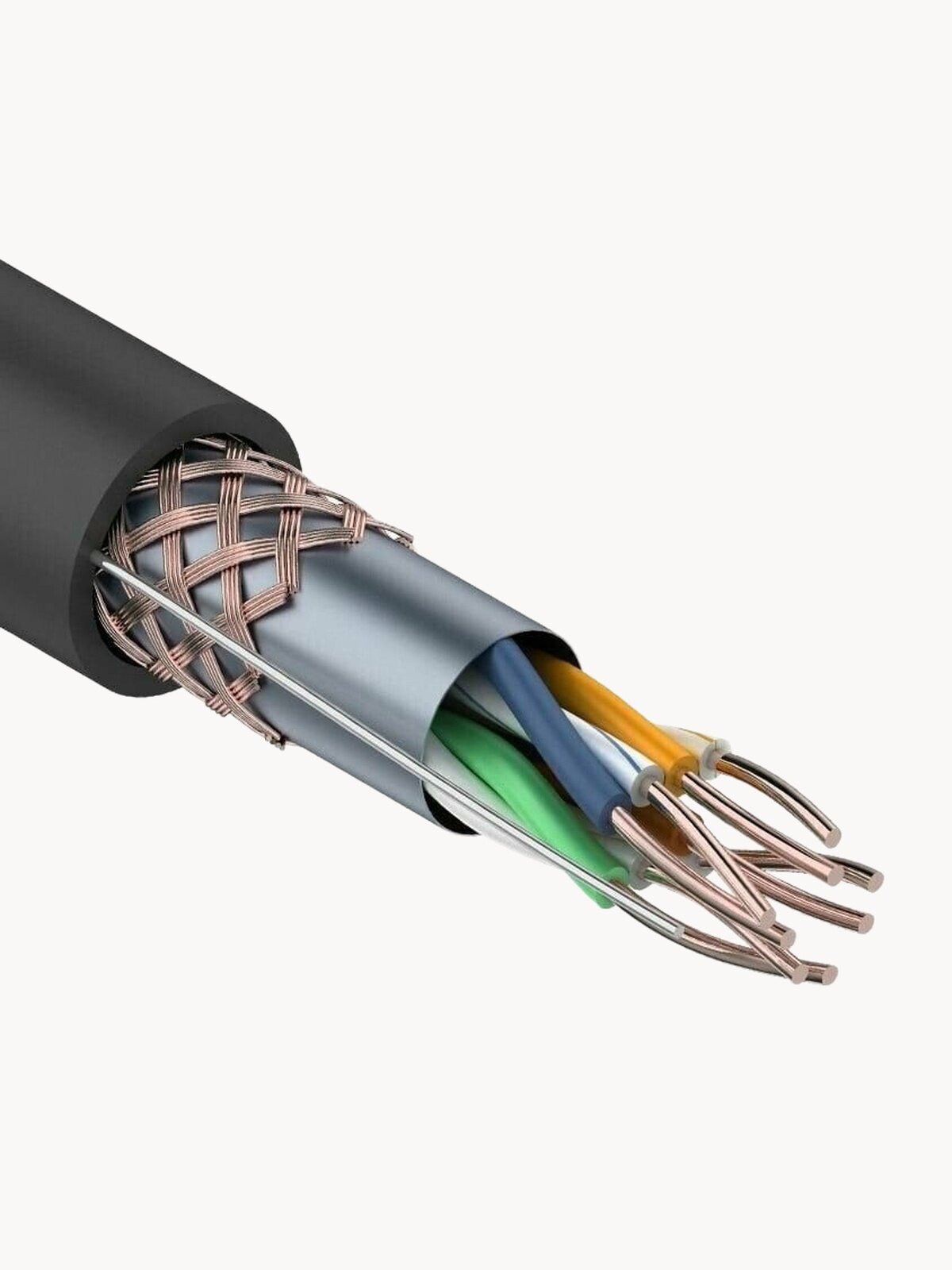 Кабель витая пара REXANT SFTP 4PR 24AWG, CAT5e, наружный (OUTDOOR) (цена за 1 метр)