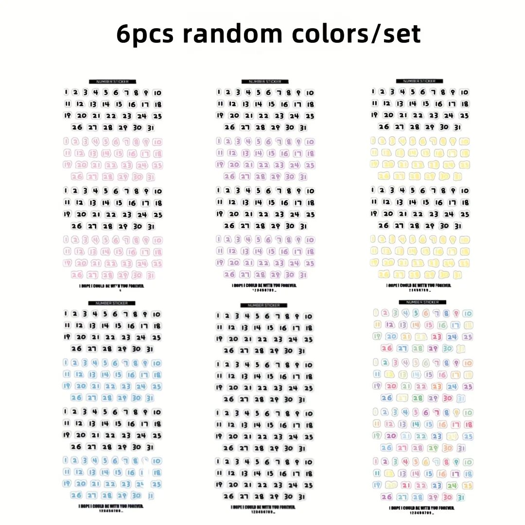 Набор календарных наклеек для скрапбукинга 6pcs white random