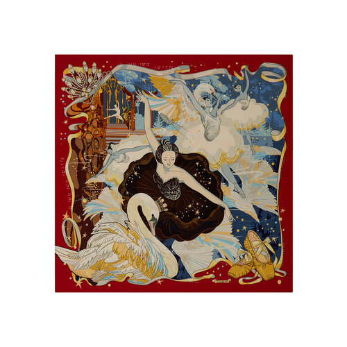 Платок ELEGANZZA для женщин,120х120 см, красный