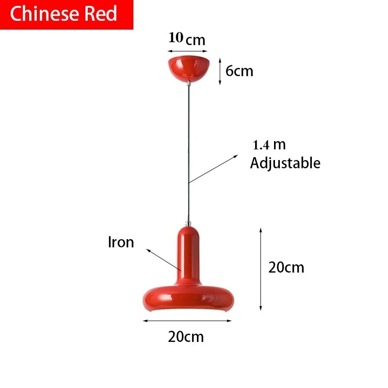 Макаронный подвесной светильник кремовый Chinese red, Красный