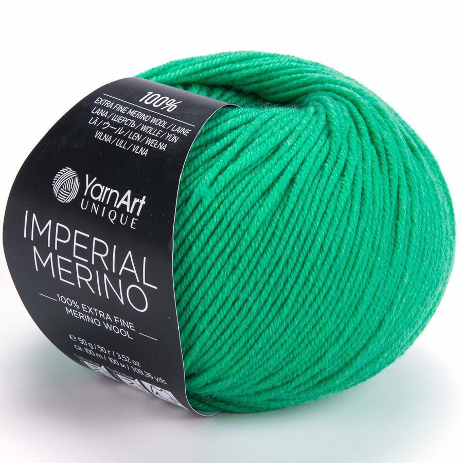 Пряжа Yarnart IMPERIAL MERINO 3332 св. изумруд (10 мотков)