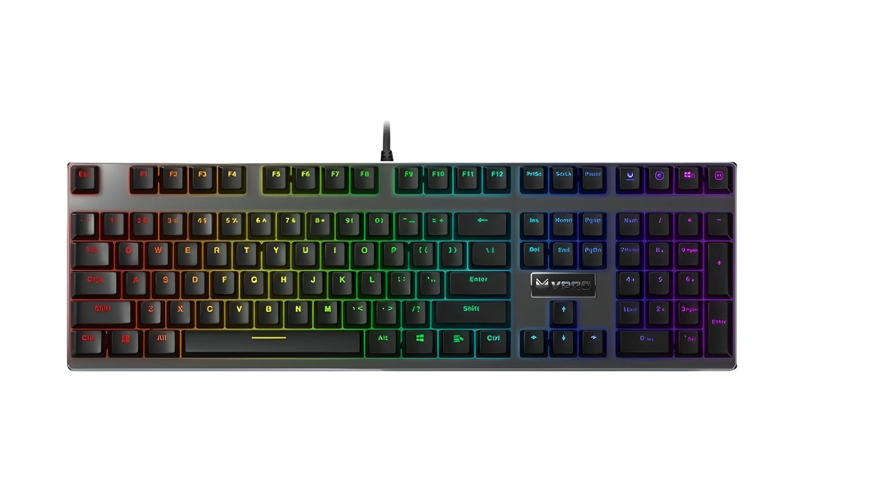 Клавиатура Rapoo V700, RGB, ALLOY, подставка для рук, металлическая, 108 клавиш
