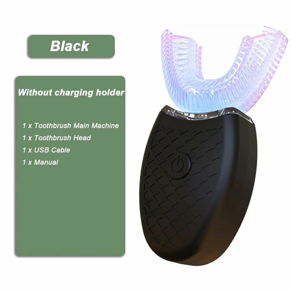 Ультразвуковая электрическая зубная щетка blue для взрослых, Black Without Holder