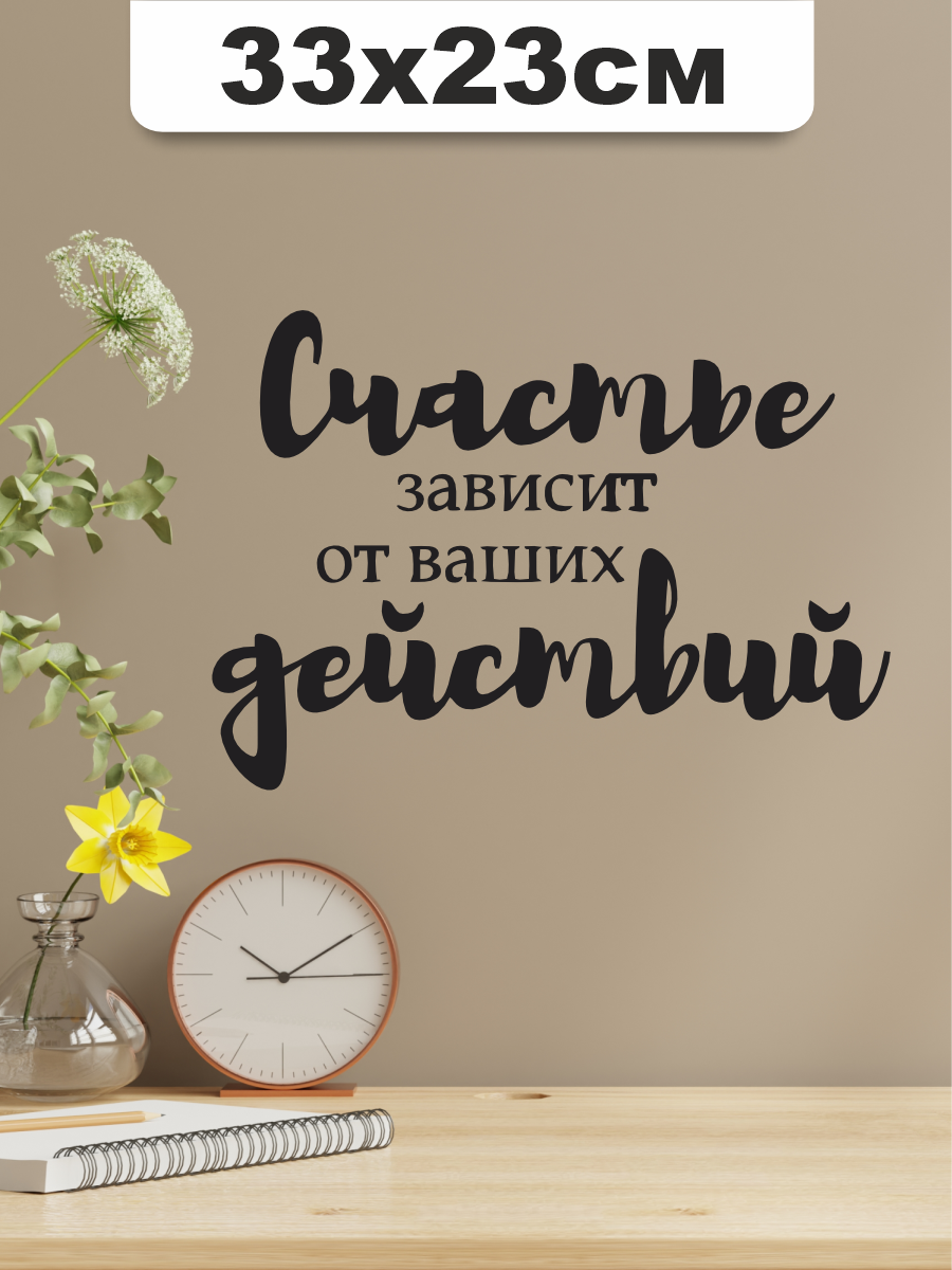 Наклейка на стену счастье зависит от ваших действий