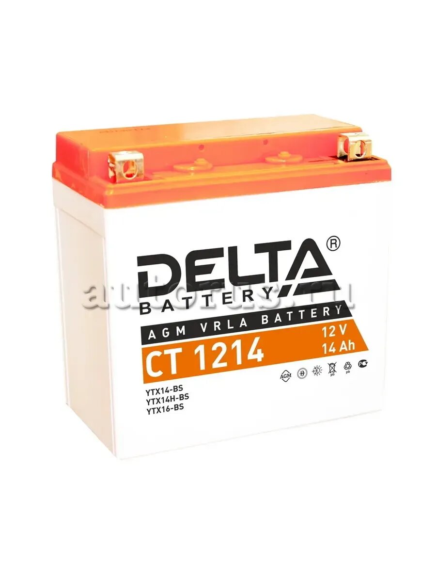 Батарея аккумуляторная DELTA Battery мото AGM 14А/ч 200А 12V