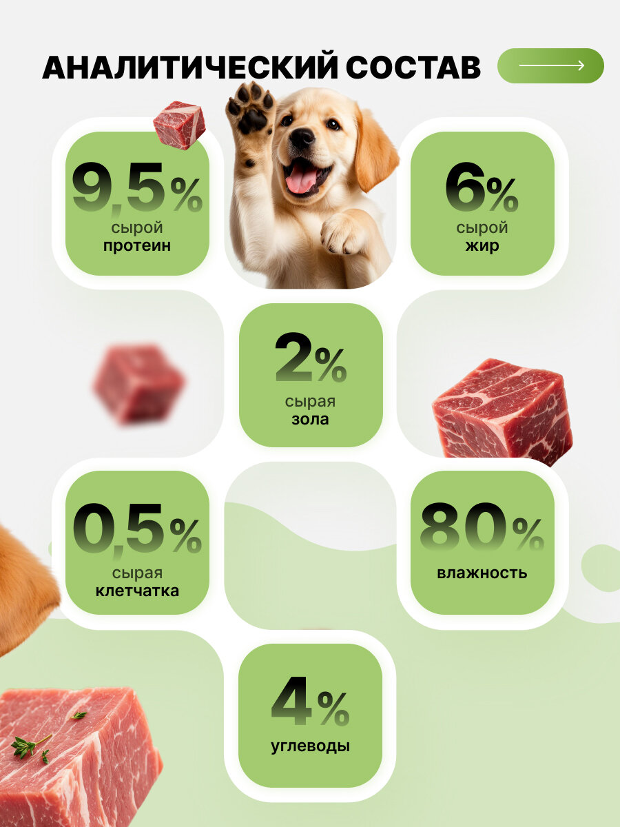 Влажный корм Happy Dog Natur Line для собак любых пород ягненок с печенью, сердцем и рисом (6шт х 410гр) — фото 1