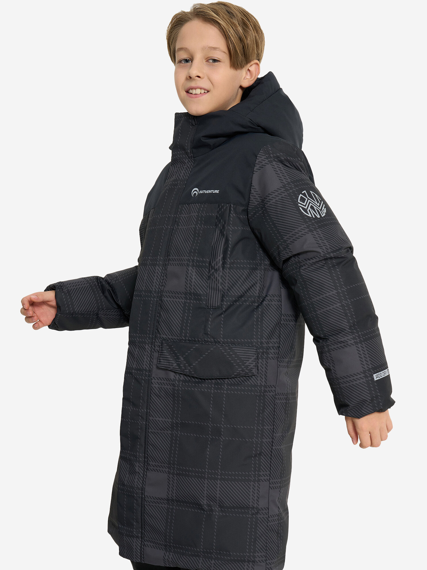 Пуховик OUTVENTURE Travel Boys Faux Down Coat размер 158/164 черный