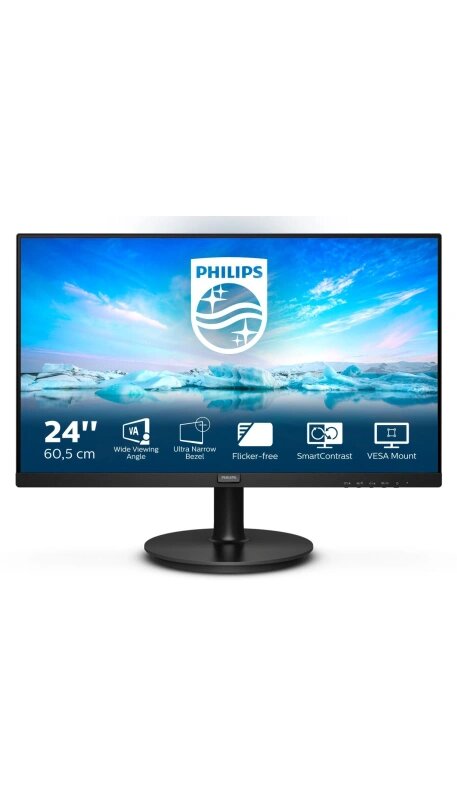 Монитор 23.8" Philips 241V8L(00/01), 1920х1080, 75 Гц, VA, черный (241v8l/00)