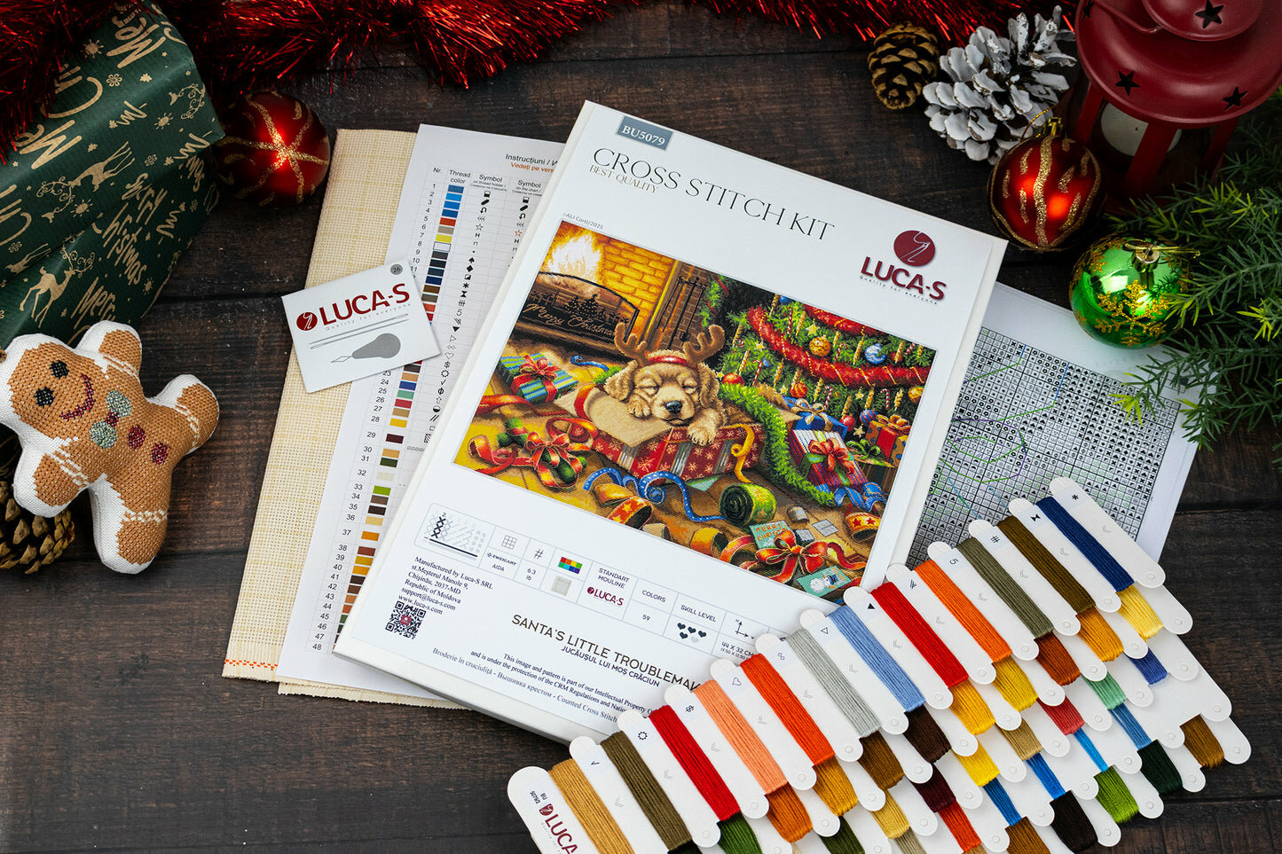 Набор для вышивания Luca-s BU5079 Santas Little Troublemaker — фото 1