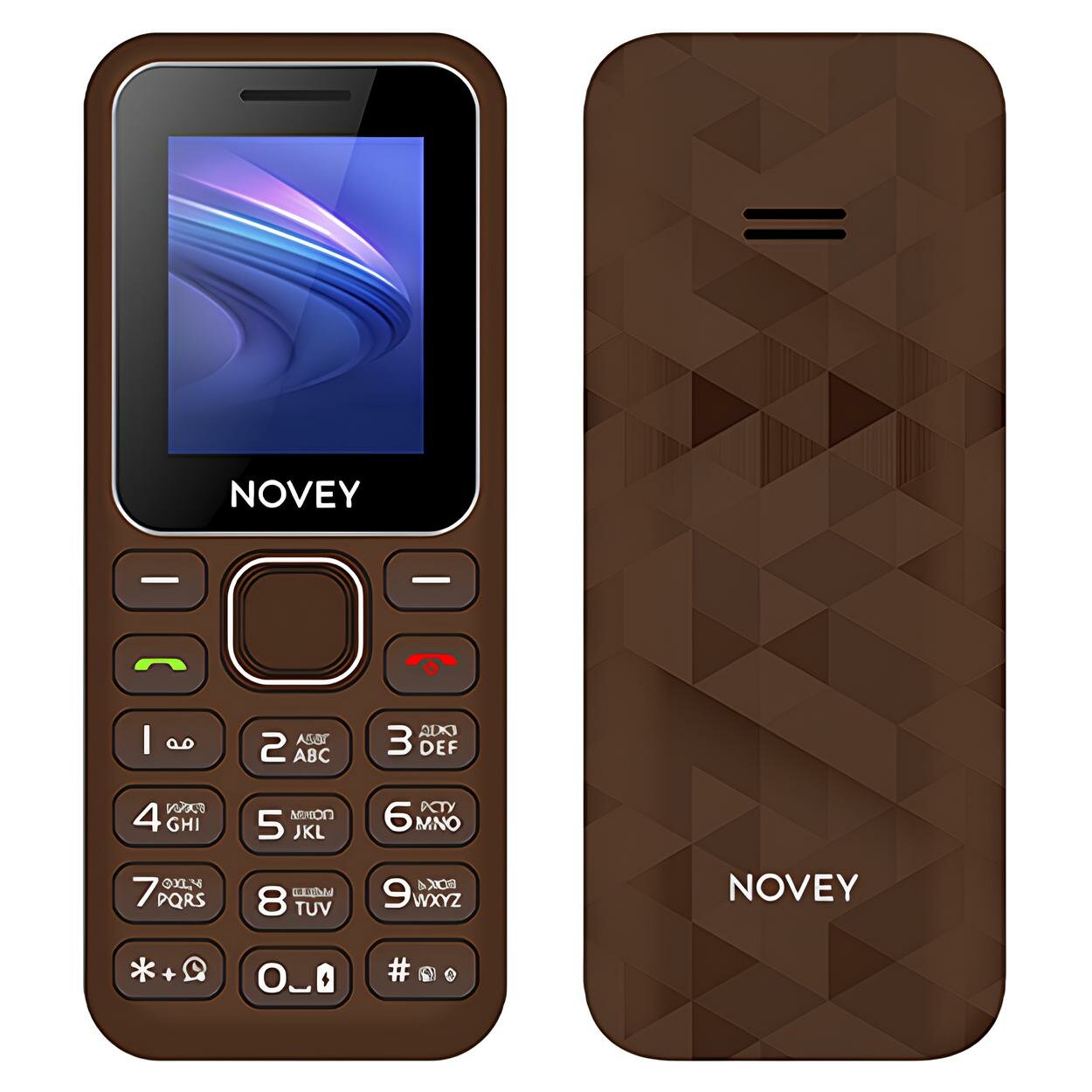 Кнопочный, мобильный телефон Novey 105C 2 - SIM слота, шоколадный